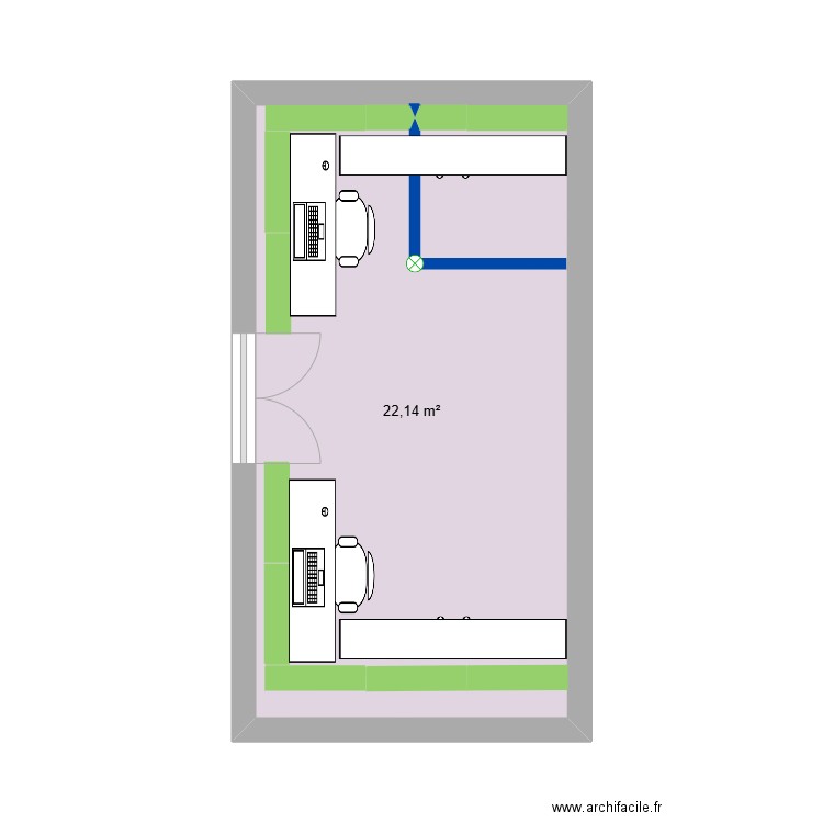 SHE Can2. Plan de 1 pièce et 22 m2