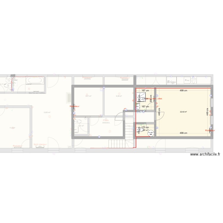 Thil - dépendances bis. Plan de 14 pièces et 236 m2