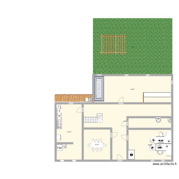 Plan de la crèche . Plan de 5 pièces et 184 m2