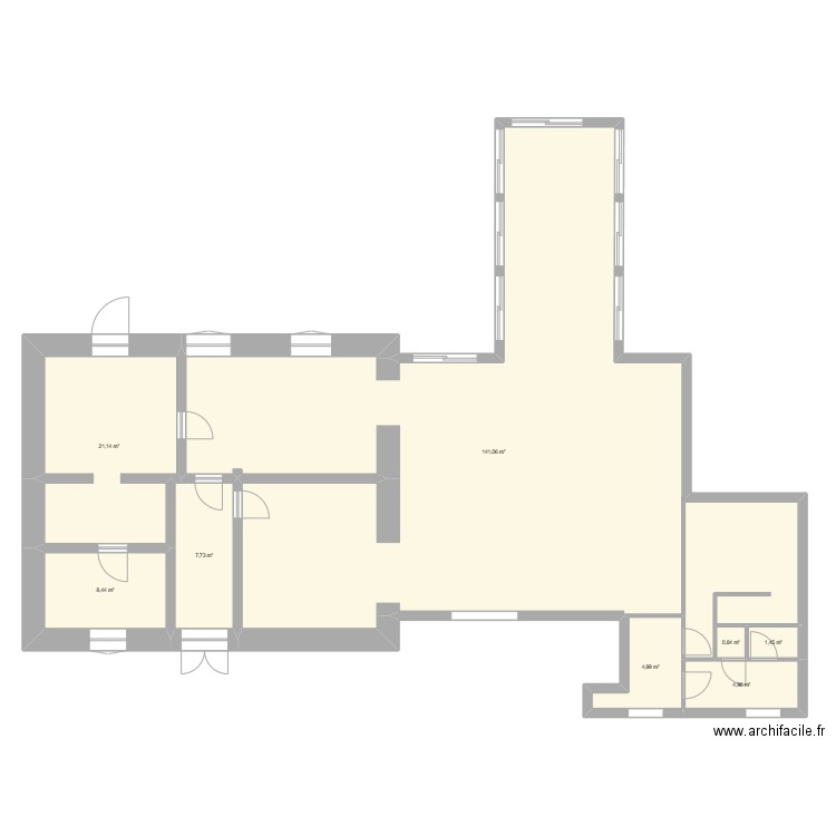 maison du haut 2. Plan de 9 pièces et 243 m2