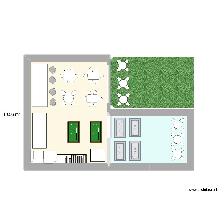 Agora Moigny. Plan de 2 pièces et 15 m2