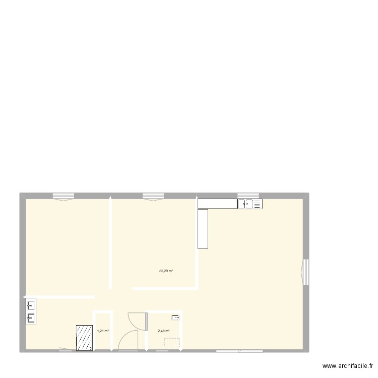 maison duvacher. Plan de 3 pièces et 86 m2