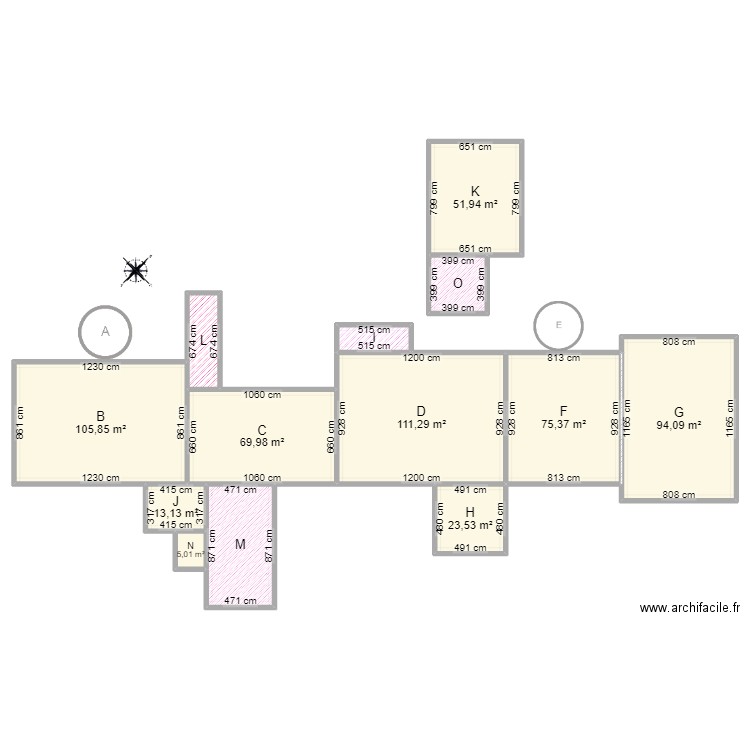 LACHIEZE. Plan de 13 pièces et 631 m2