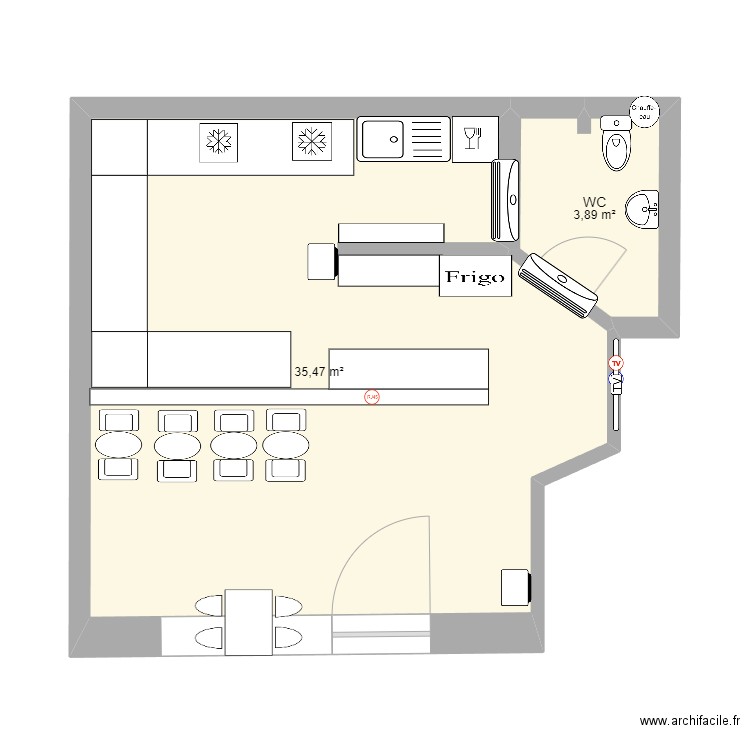 LA FABRIK3. Plan de 2 pièces et 39 m2