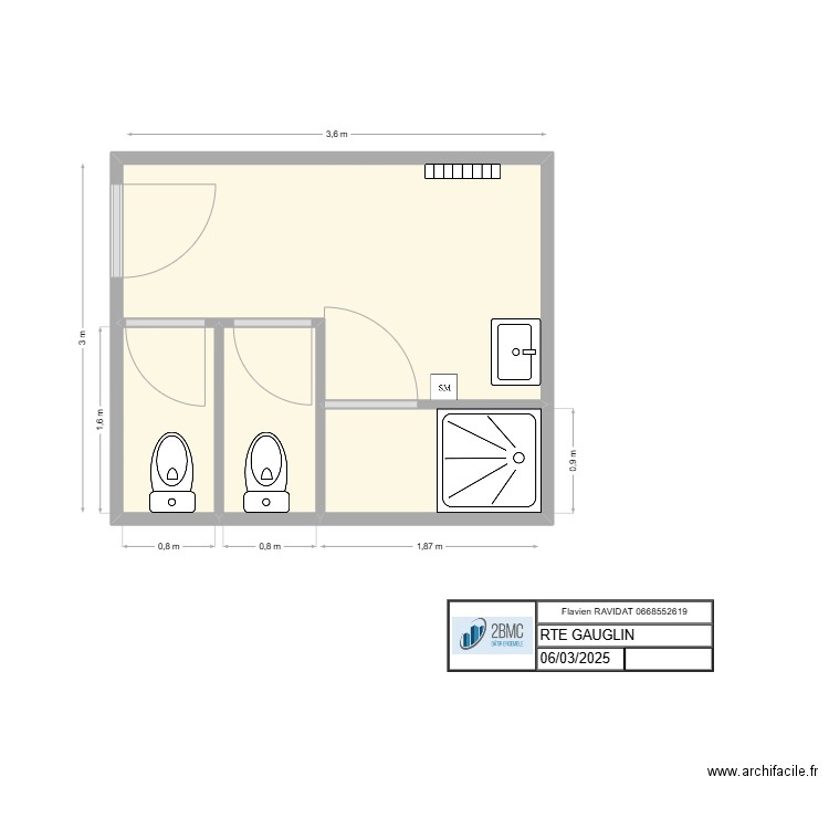 RTE Les Quintes. Plan de 4 pièces et 10 m2