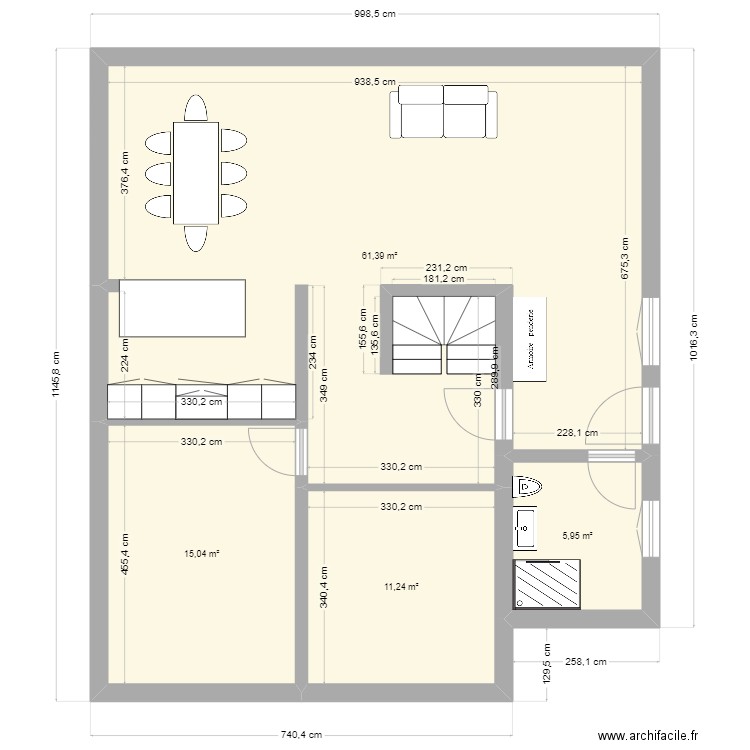 Leyla final. Plan de 4 pièces et 94 m2