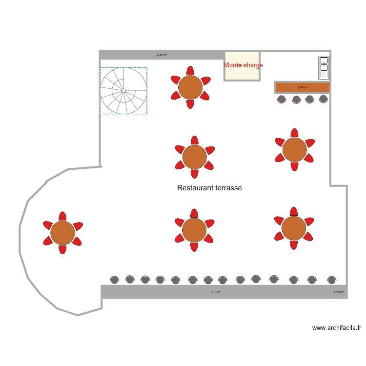 mirador office 5th floor. Plan de 5 pièces et 14 m2