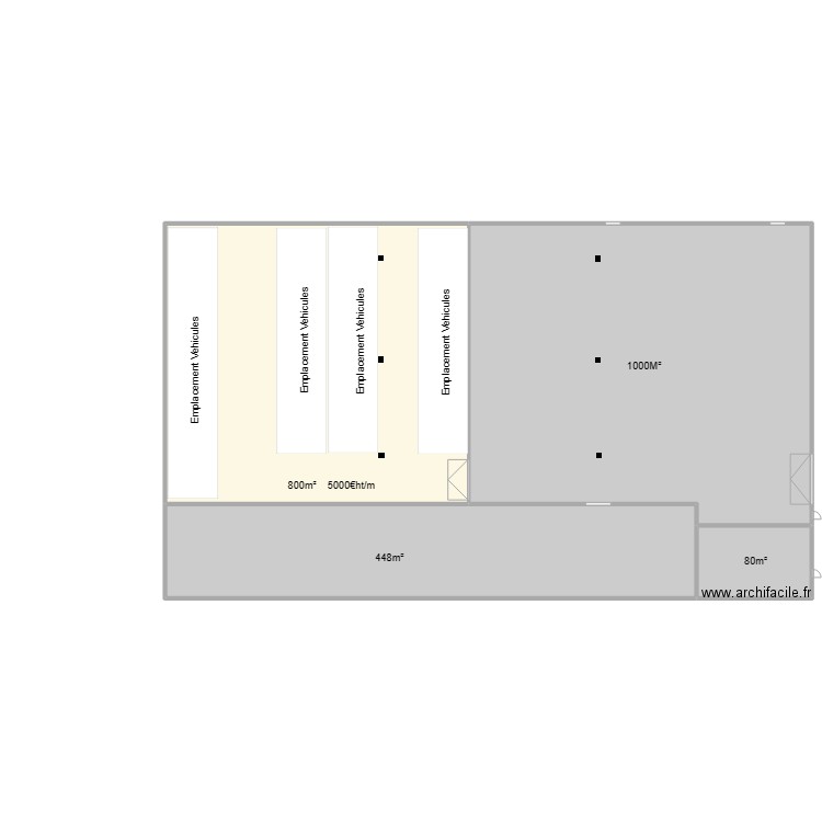 Etape. Plan de 4 pièces et 2346 m2