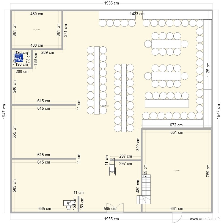 EVDECO. Plan de 4 pièces et 363 m2