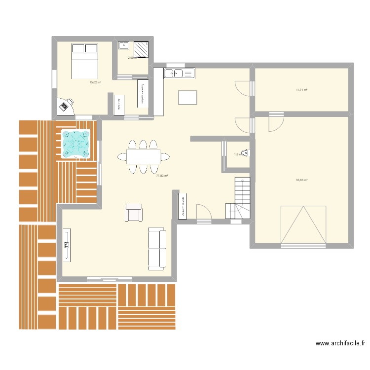 PROJET MAISON. Plan de 6 pièces et 137 m2