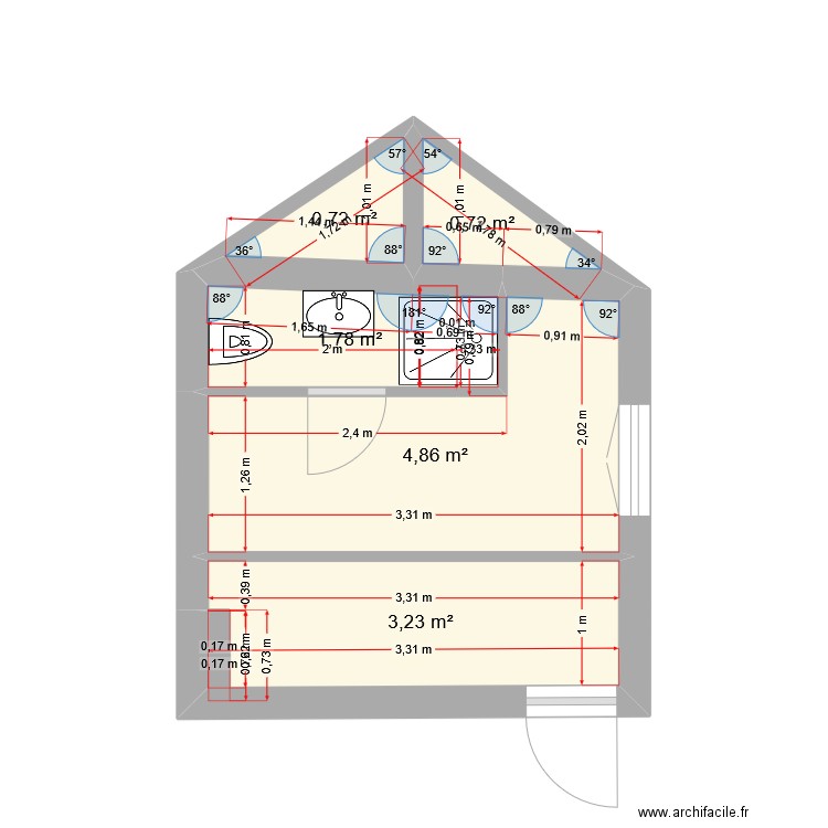 rennesv1. Plan de 5 pièces et 11 m2