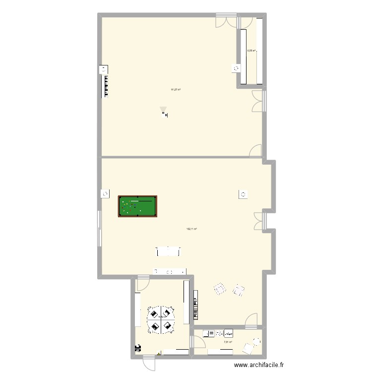 Aquarium . Plan de 5 pièces et 226 m2