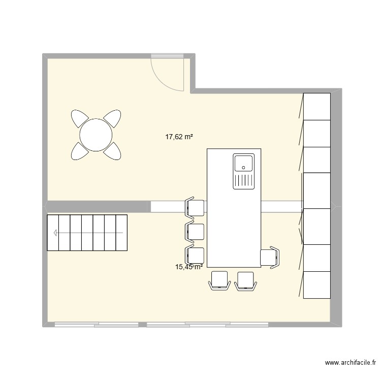 BOUVILLE EXTENSION. Plan de 2 pièces et 33 m2