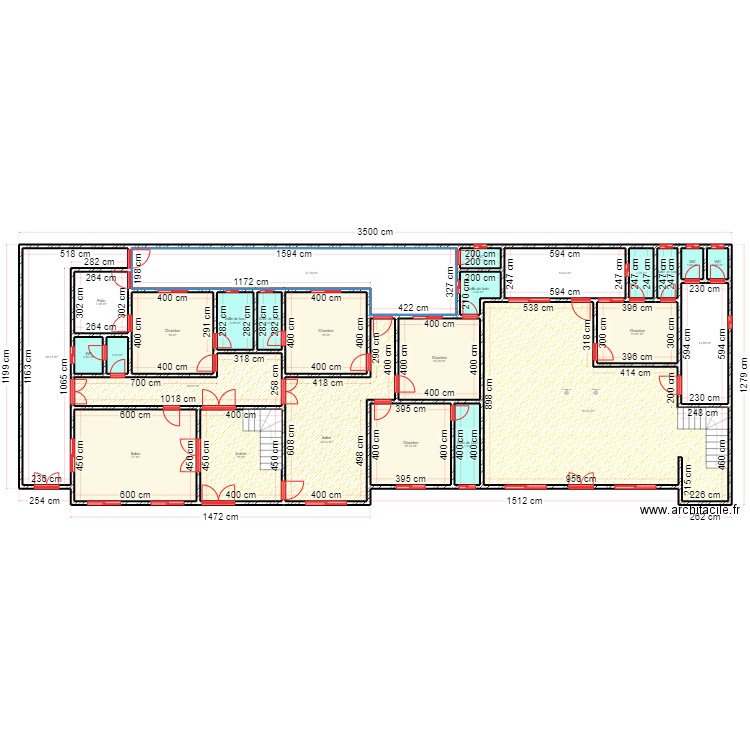 Babakar Lo1. Plan de 26 pièces et 387 m2