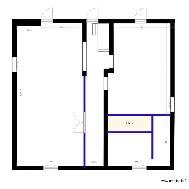 Cote Saint Georges. Plan de 1 pièce et 3 m2