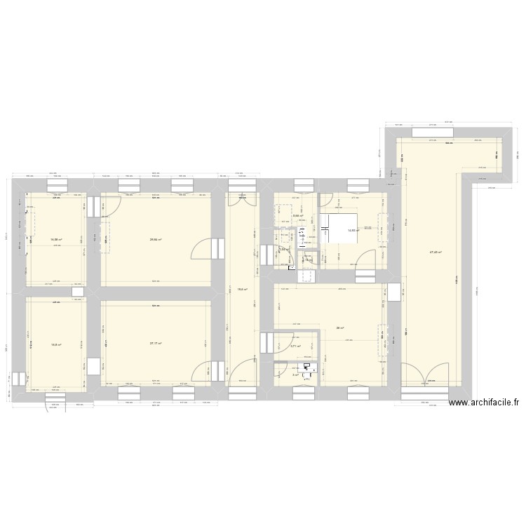 St Leger complet 2. Plan de 13 pièces et 214 m2