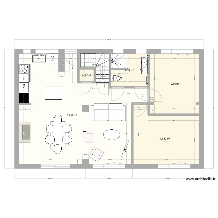 SDB. Plan de 6 pièces et 69 m2