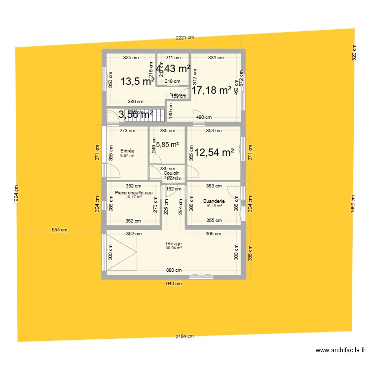 extension projet 4. Plan de 22 pièces et 241 m2