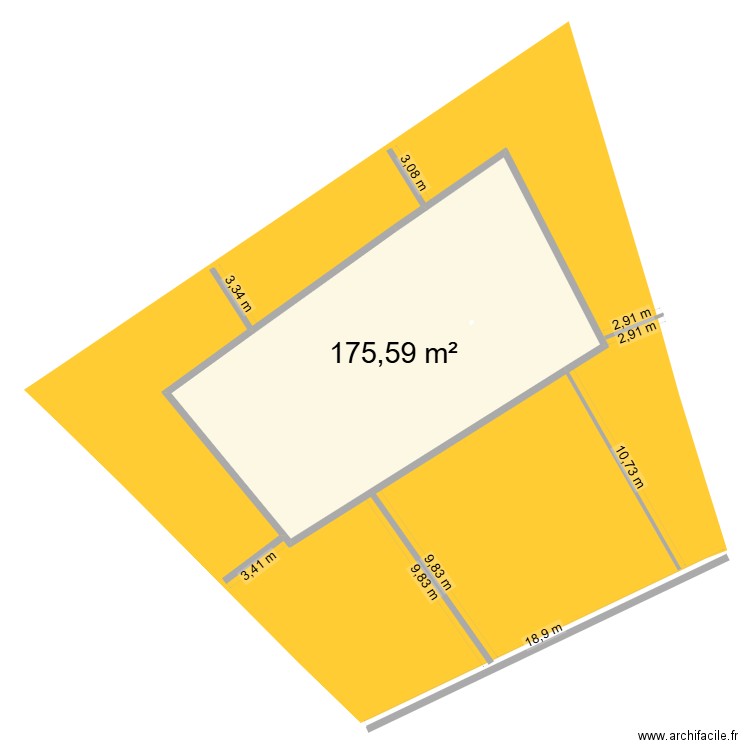 IMMEUBLE le 10 mars BIS. Plan de 1 pièce et 176 m2