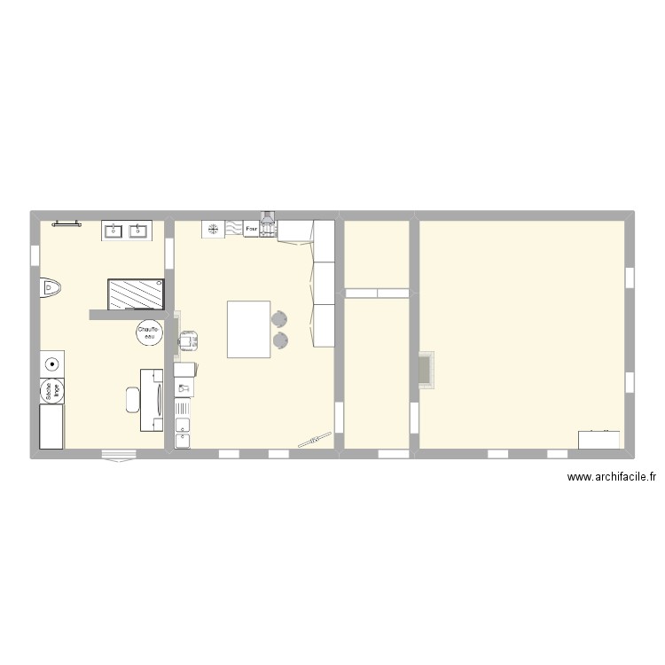 Maison. Plan de 5 pièces et 103 m2