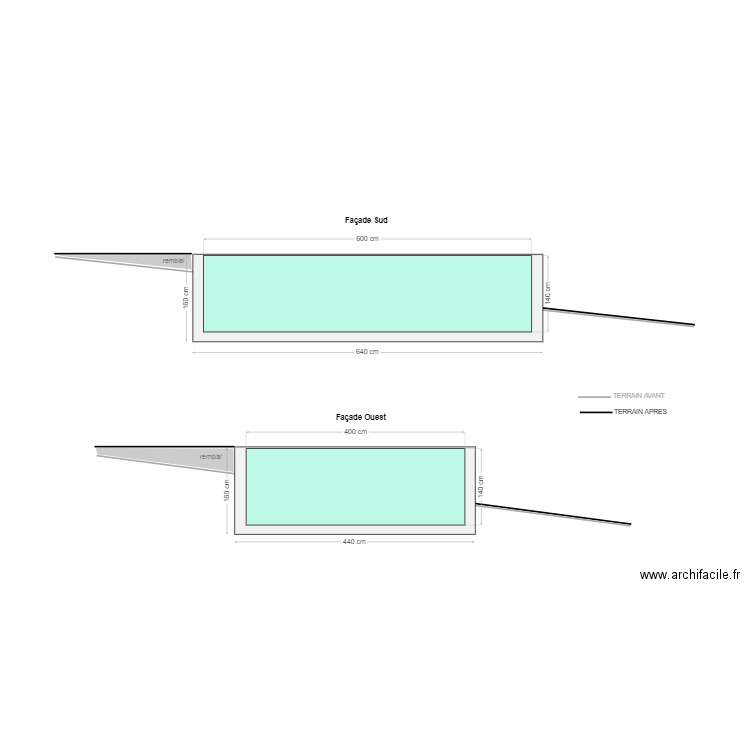 plan coupe PISCINE 6x4. Plan de 0 pièce et 0 m2