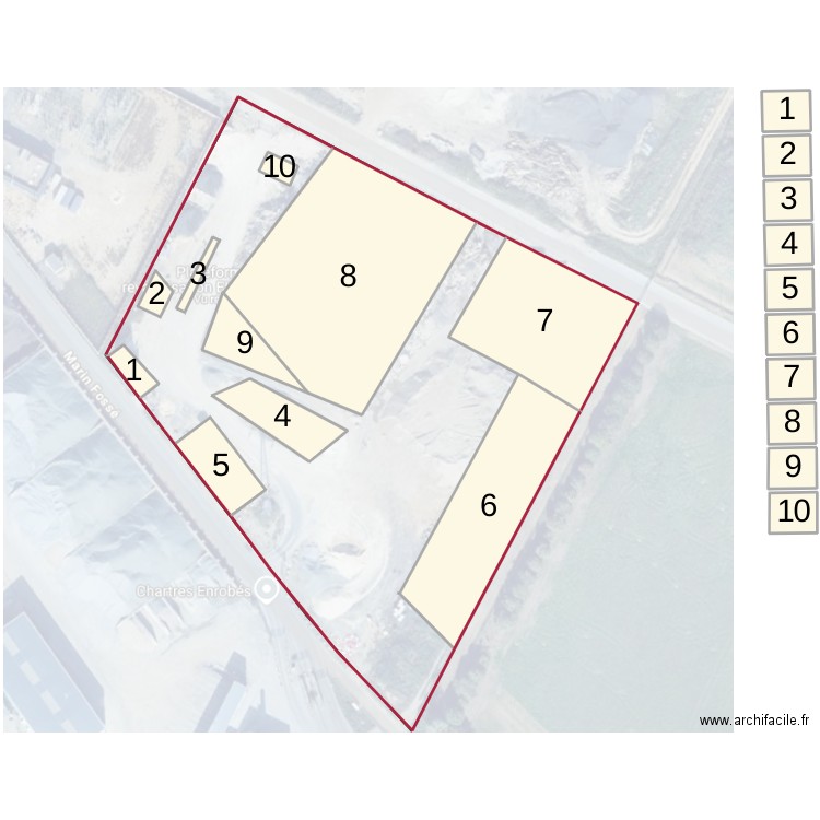 Plateforme. Plan de 21 pièces et 5934 m2