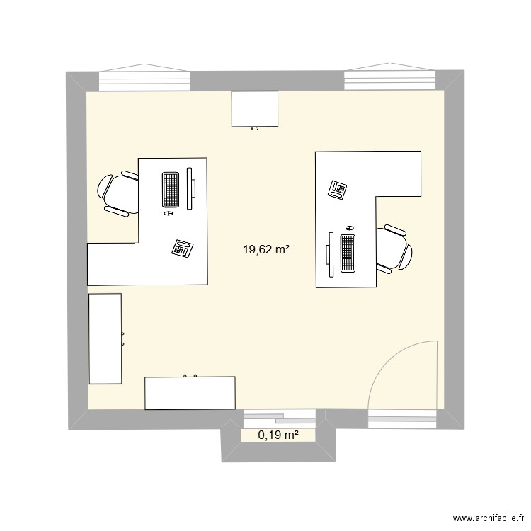 Nancy. Plan de 2 pièces et 20 m2