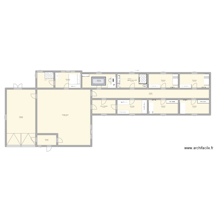 maison terrain v1. Plan de 14 pièces et 272 m2