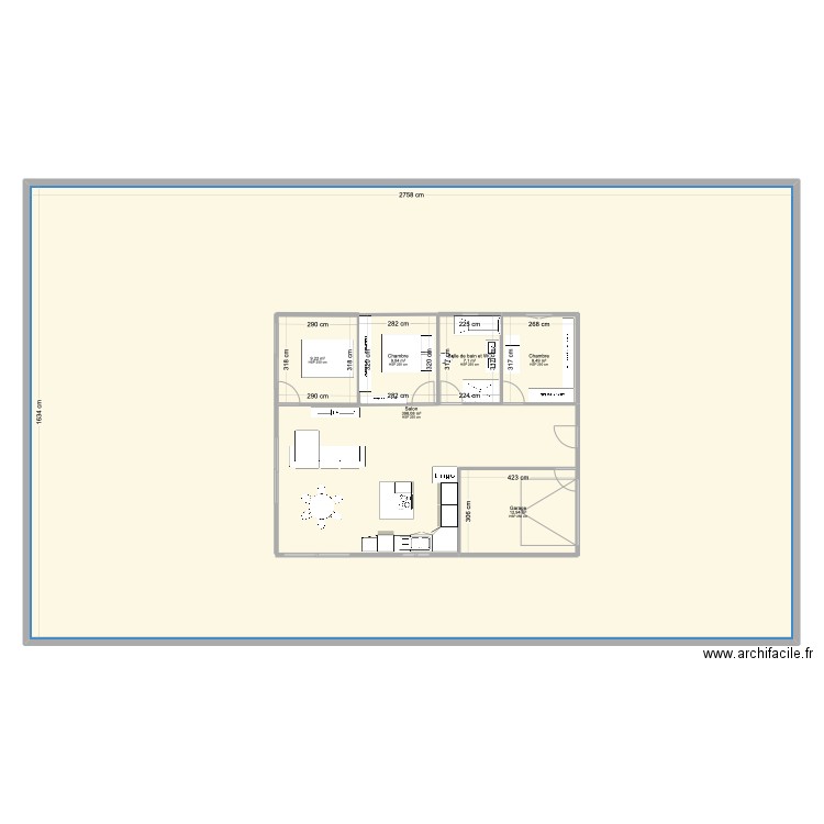 Plan maison numéro 1 . Plan de 6 pièces et 497 m2