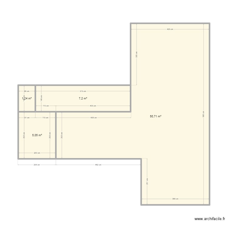 Aaa. Plan de 4 pièces et 64 m2