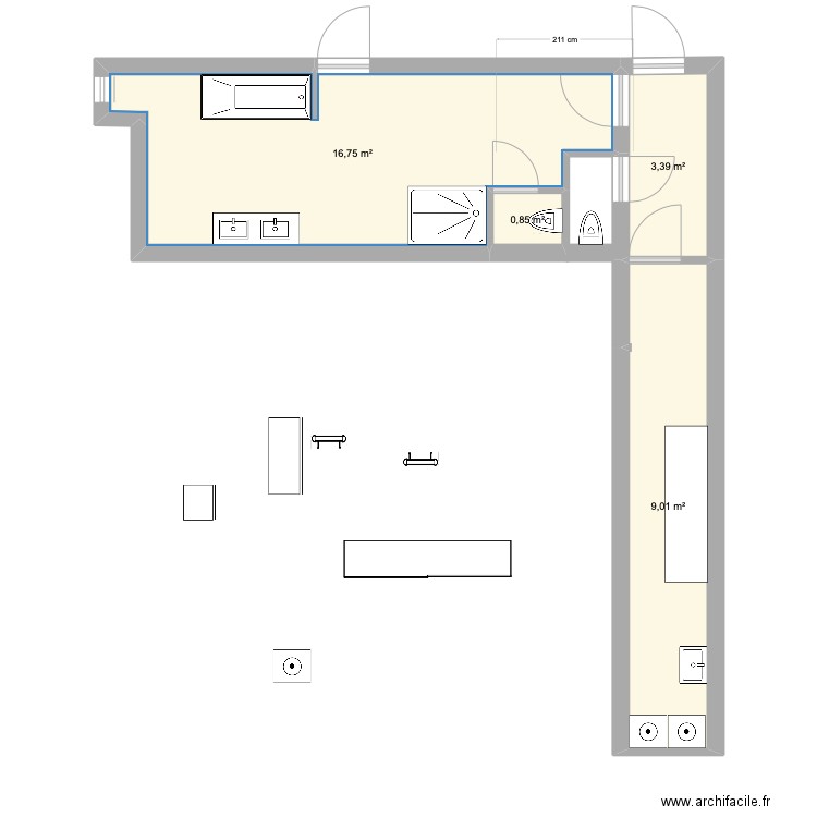 SALLE DE BAIN 2. Plan de 4 pièces et 30 m2