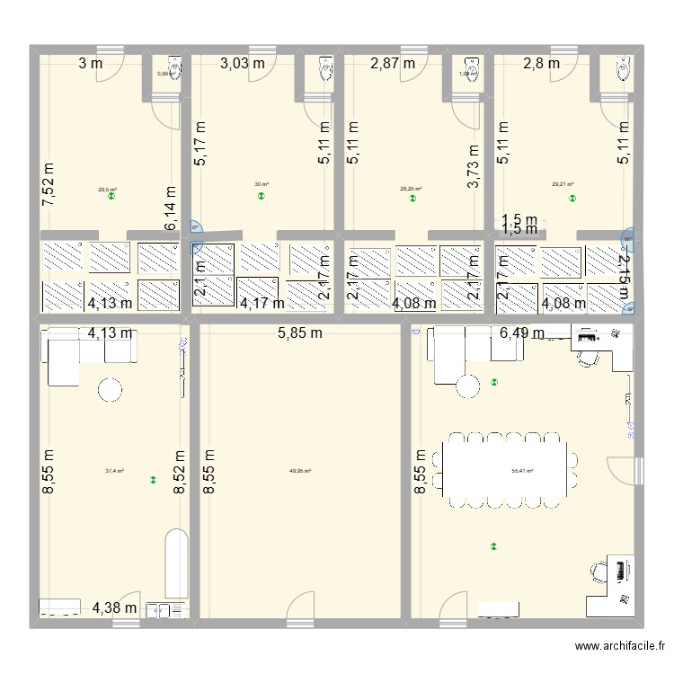 VESTIAIREHAUTM2M. Plan de 9 pièces et 262 m2