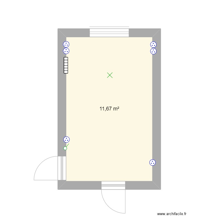 Home Studio. Plan de 1 pièce et 12 m2