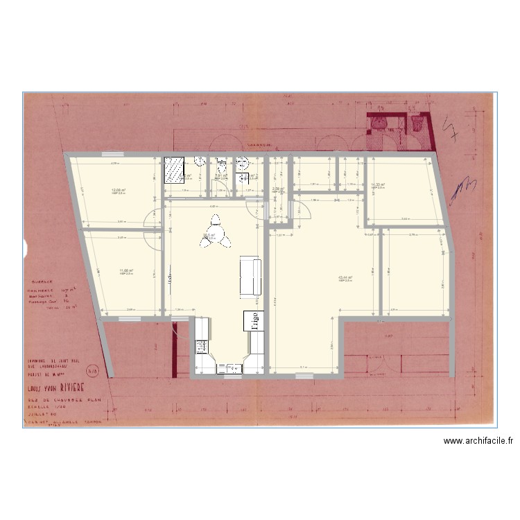 Plan St Paul 1. Plan de 9 pièces et 122 m2