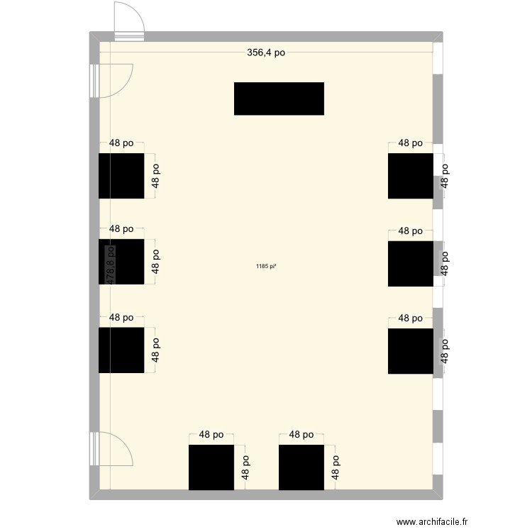 Classe. Plan de 1 pièce et 110 m2