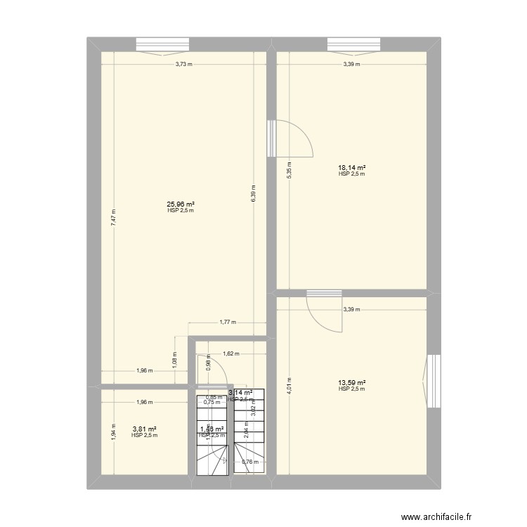 MARC VINCENT Les Montils 1er Etage. Plan de 10 pièces et 136 m2