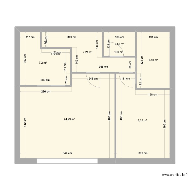 Étage des Capucins - Dressing. Plan de 6 pièces et 61 m2