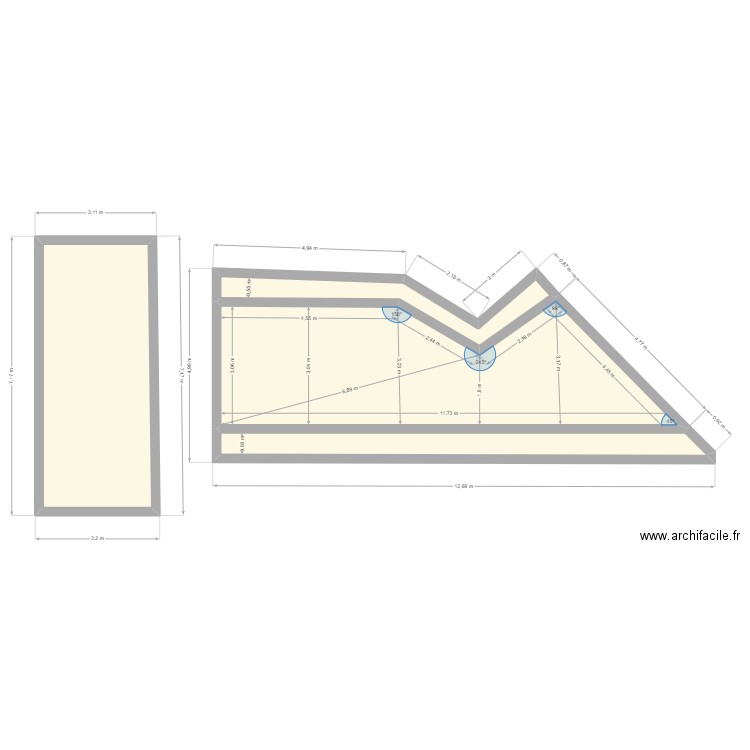 [PLANCHER] PALO. Plan de 4 pièces et 59 m2