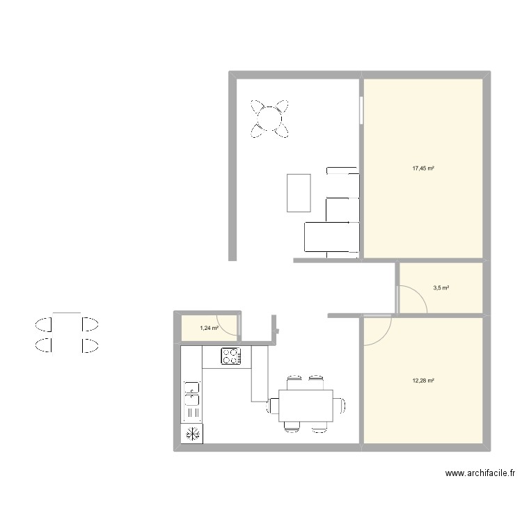 Le Ronsard 2. Plan de 4 pièces et 34 m2