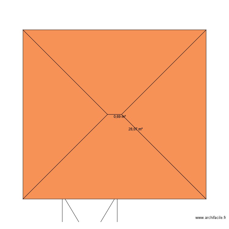 Gr1. Plan de 2 pièces et 29 m2