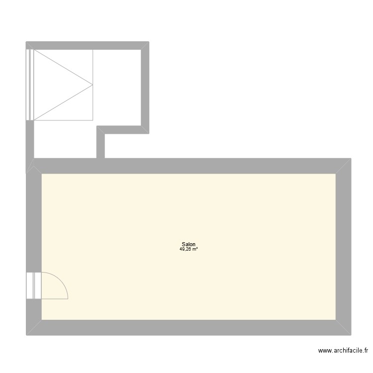 Plan facade. Plan de 1 pièce et 49 m2