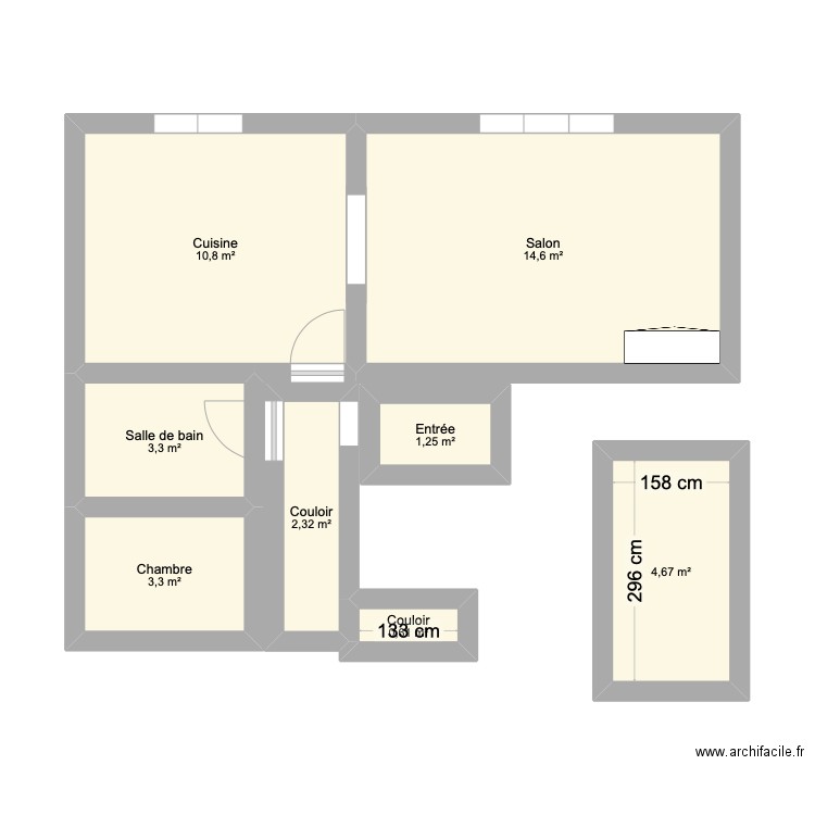 GB2E. Plan de 8 pièces et 41 m2