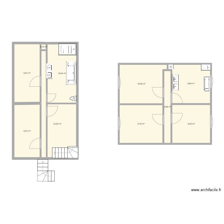 salle de bain . Plan de 10 pièces et 79 m2