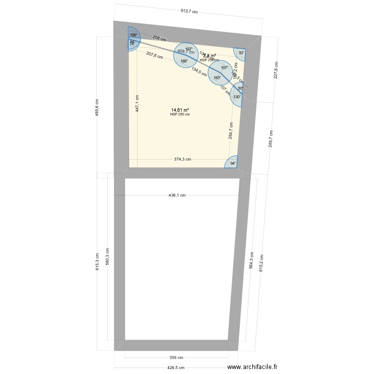 Llo. Plan de 3 pièces et 35 m2