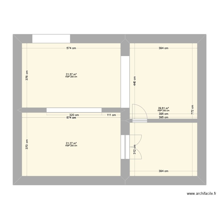 Jordan Bas. Plan de 3 pièces et 72 m2