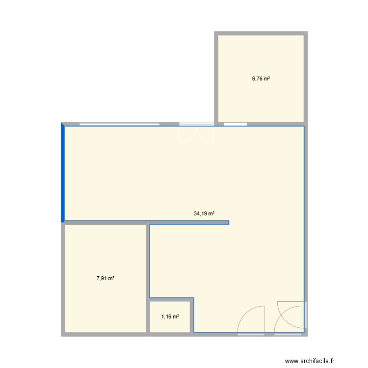 maison du marin. Plan de 4 pièces et 50 m2