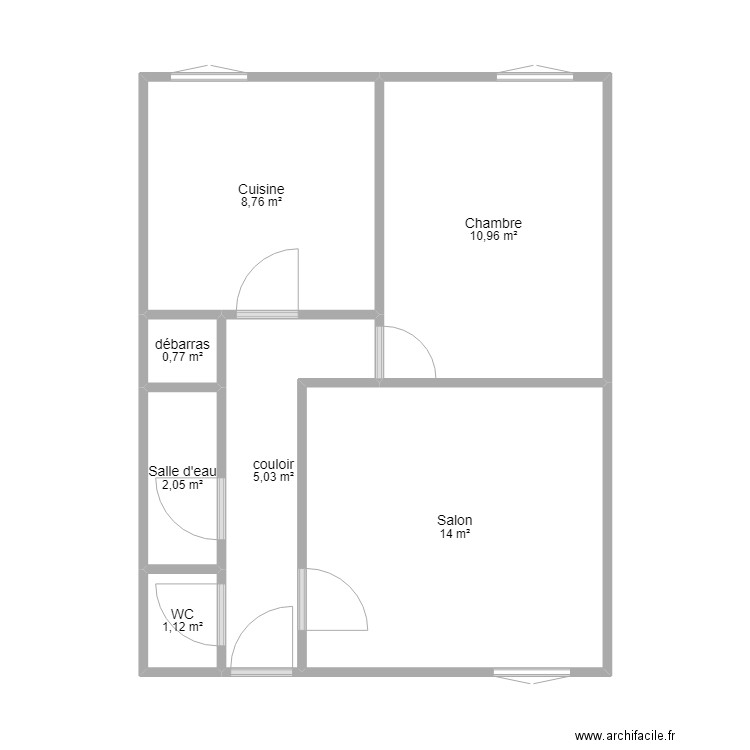 mace. Plan de 7 pièces et 43 m2