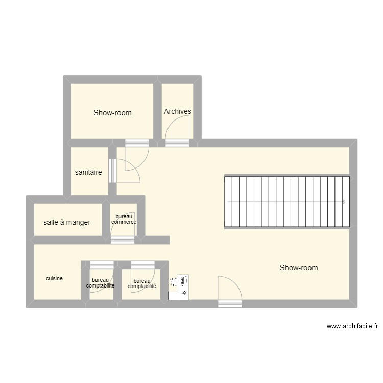 plan. Plan de 7 pièces et 53 m2