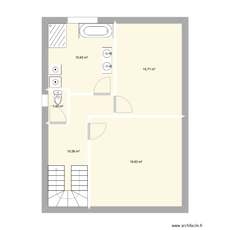 CancaleNouveau-1. Plan de 5 pièces et 58 m2