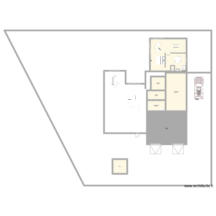 PROJET 1. Plan de 7 pièces et 180 m2